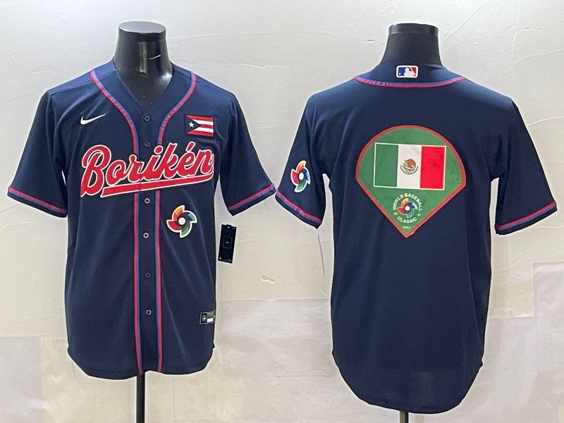 Men Puerto Rico Blank Blue Joint Name 2025 Nike MLB Jersey style 15